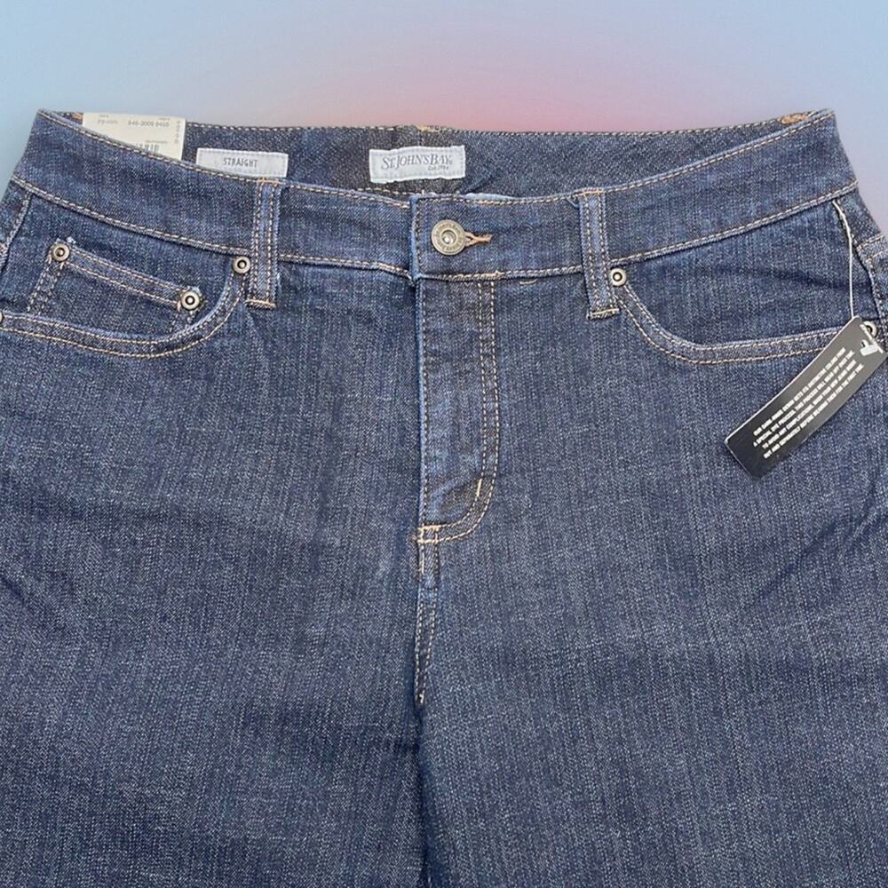 ST. JOHN’S BAY Women’s 10 Dark Wash Straight Blue Jeans